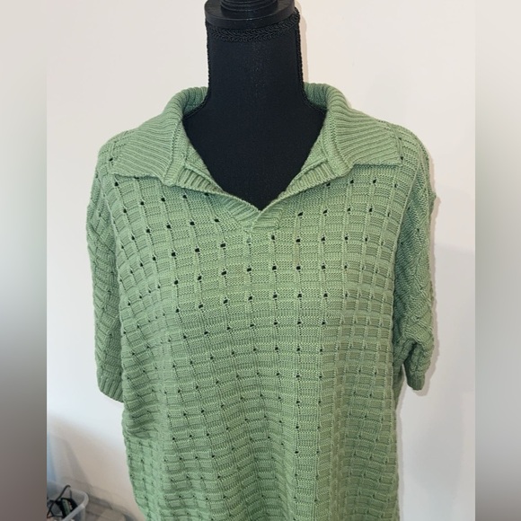 M MENS CHUNKY KNITTED OPEN POLO SHIRT /or/ OVERSIZED/MINI DRESS FOR WOMEN XS-S - Picture 3 of 3